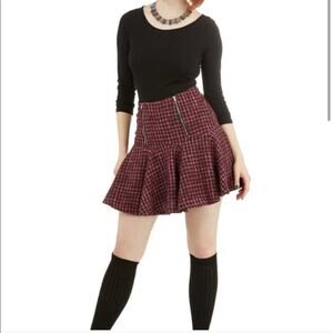 Freeway high waist fit and flair tweed zipper skirt, L